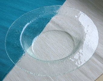 Bol à fruits minimaliste en verre fusionné : pièce maîtresse moderne (12 pouces)