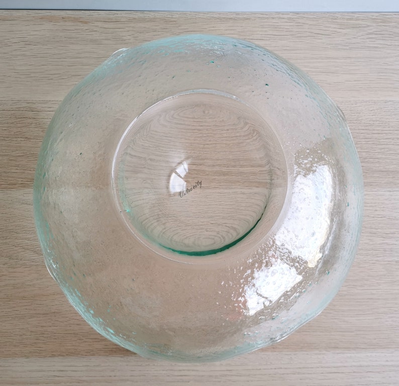 Modern Minimalist Fused Glass Fruit Bowl. Centerpiece Fruit Bowl. Minimalist Clear Glass Bowl. Fused Glass Bowl. Designer Fruit Bowl Sol XXL image 5