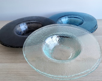 Lot de 6 bols à pâtes en verre fusionné : vaisselle artistique en verre