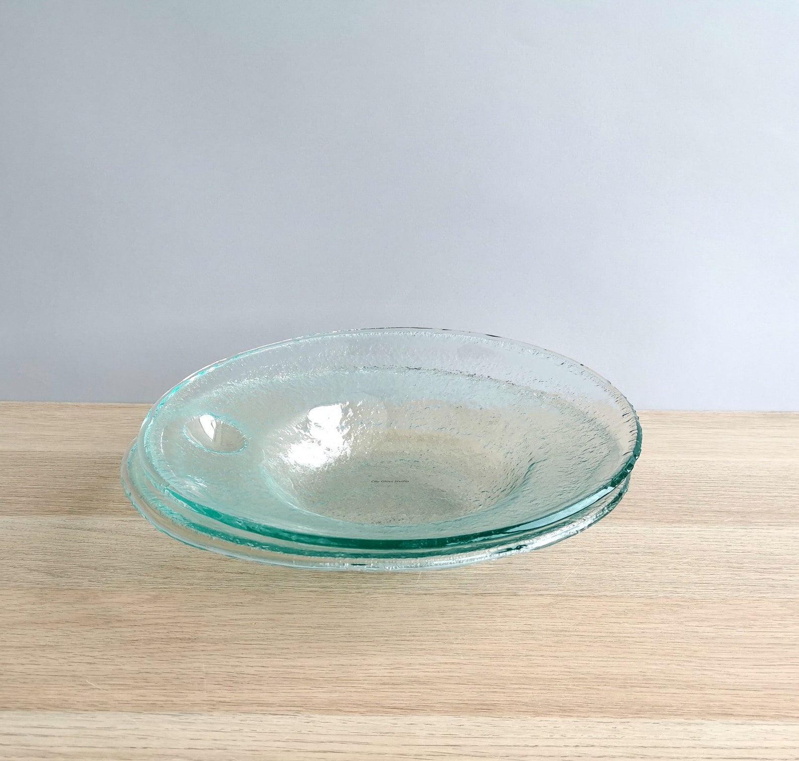 Set of 2 Fused Glass Large Pasta Bowls. Glass Pasta Bowls. Etsy