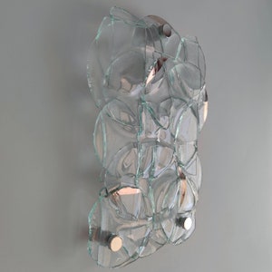 Fused Clear Glass Wall Art Panel With Platinum. Detailed Glass Wall ...