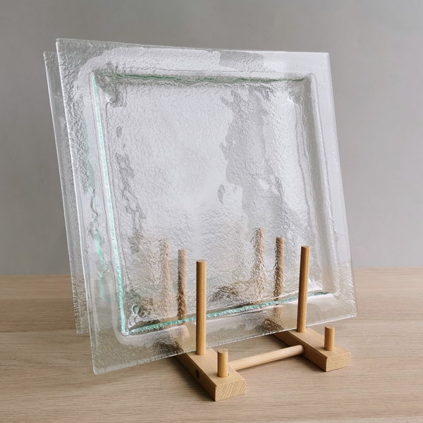 Square Glass Plate Etsy