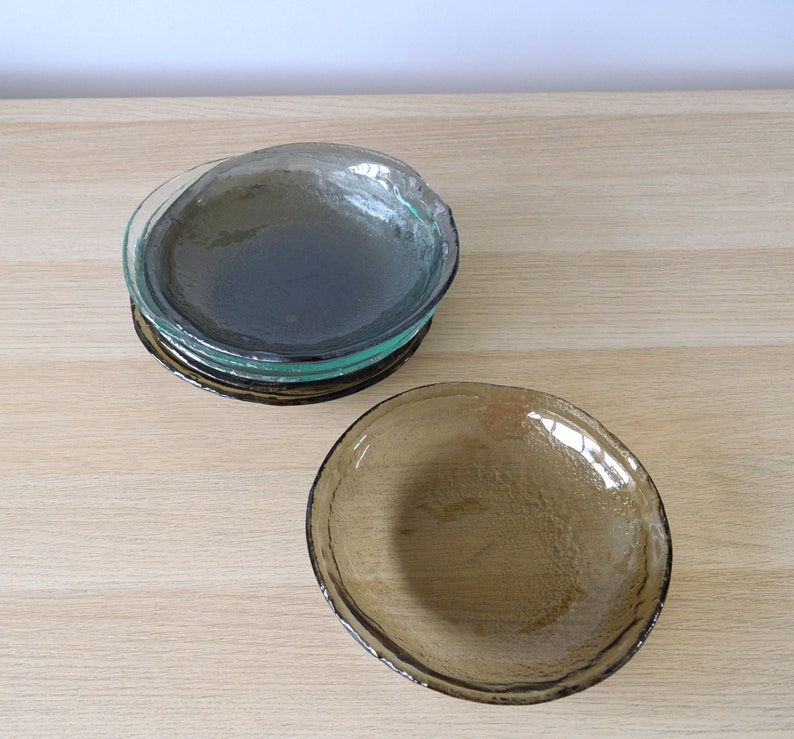 Set of 6 Fused Glass Salad Bowls. Set of 6 Glass Pasta Bowls. Etsy