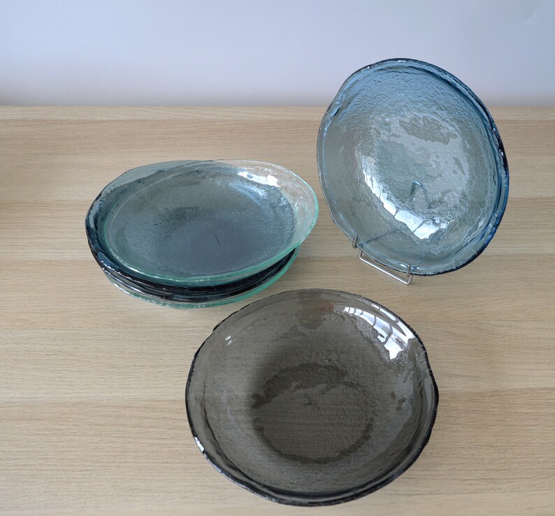 Set of 6 Fused Glass Salad Bowls. Set of 6 Glass Pasta Bowls. Etsy