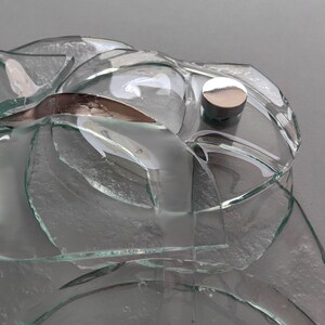 Fused Clear Glass Wall Art Panel With Platinum. Detailed Glass Wall ...