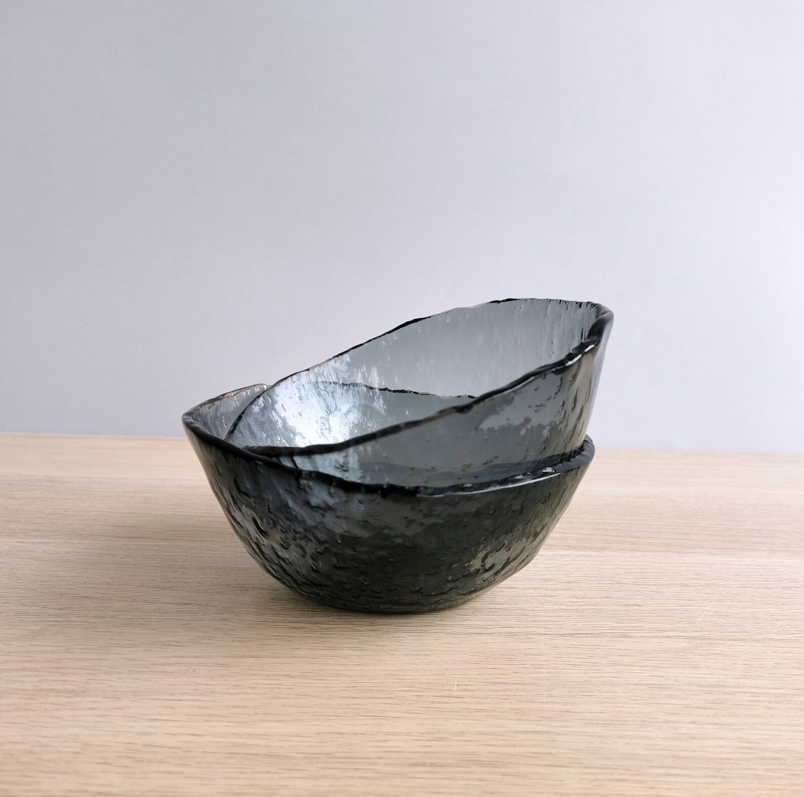 Set of 6 Fused Glass Bowls. Set of 6 Glass Cereal Snack Bowls. Small