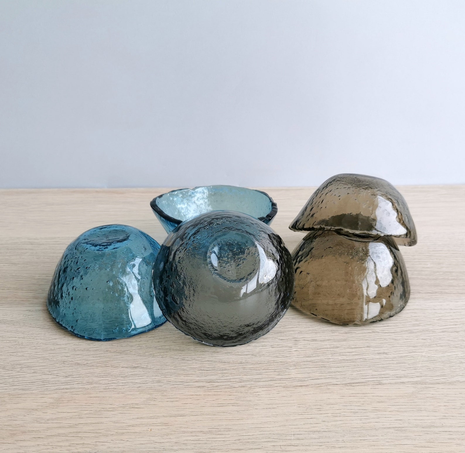 Set of Six Fused Glass Deep Sauce Bowls. Dipping Sauce Bowls. Etsy