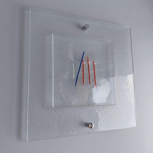 Artistic Fused Clear Glass Wall Art Panel. Detailed Glass Panel. Modern Glass Wall Art. Original Artistic Glass Wall Art. Quadro 18