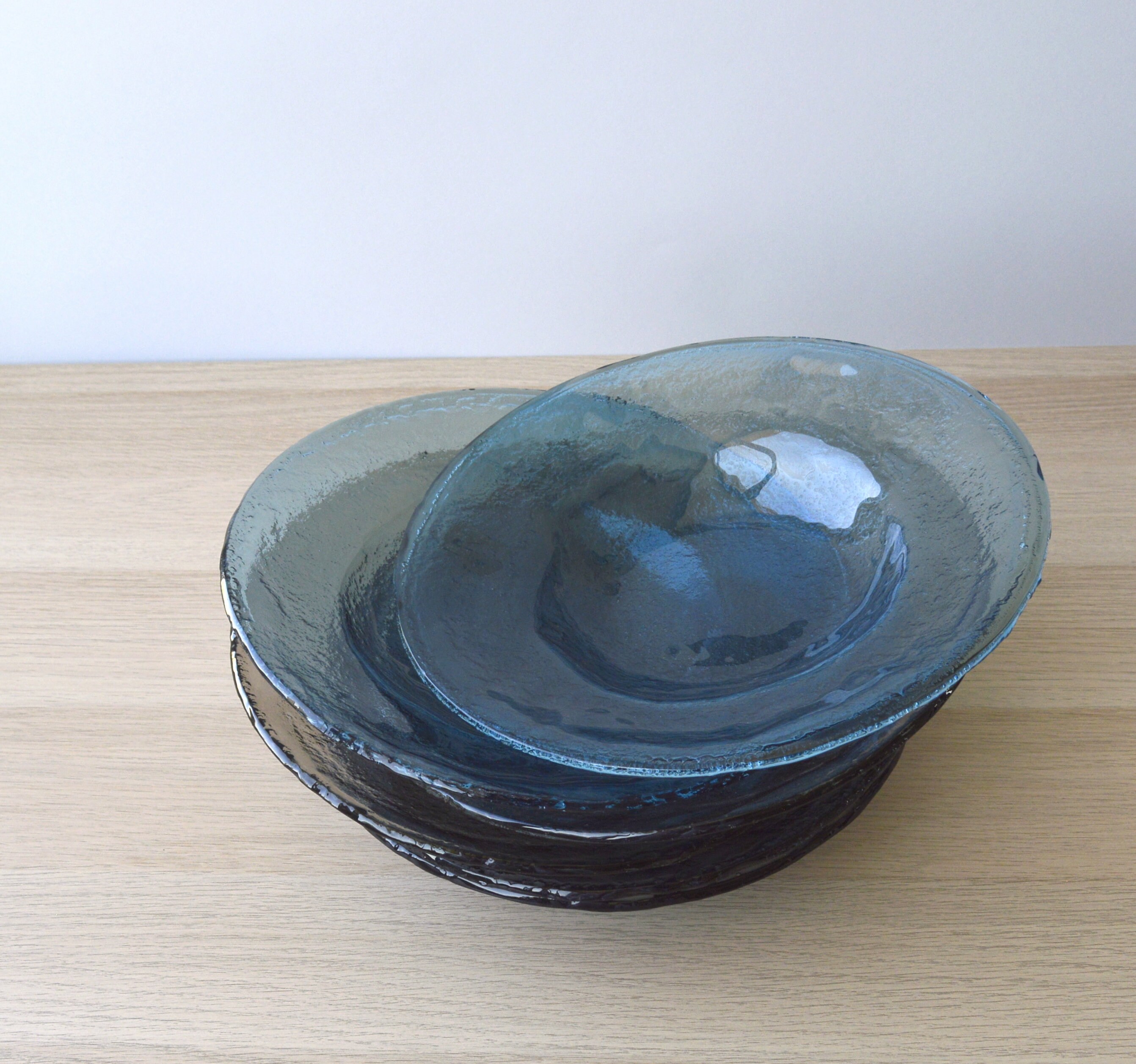 Set of 6 Fused Glass Pasta Bowls M. Set of 6 Glass Salad Etsy UK