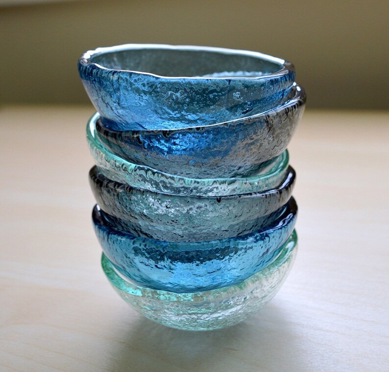 Set of Six Fused Glass Small Bowls. Soy Sauce Bowl. Small Bowls. Set of Six Fused Glass Small Bowls. Soy Sauce Bowl. Small Bowls.
