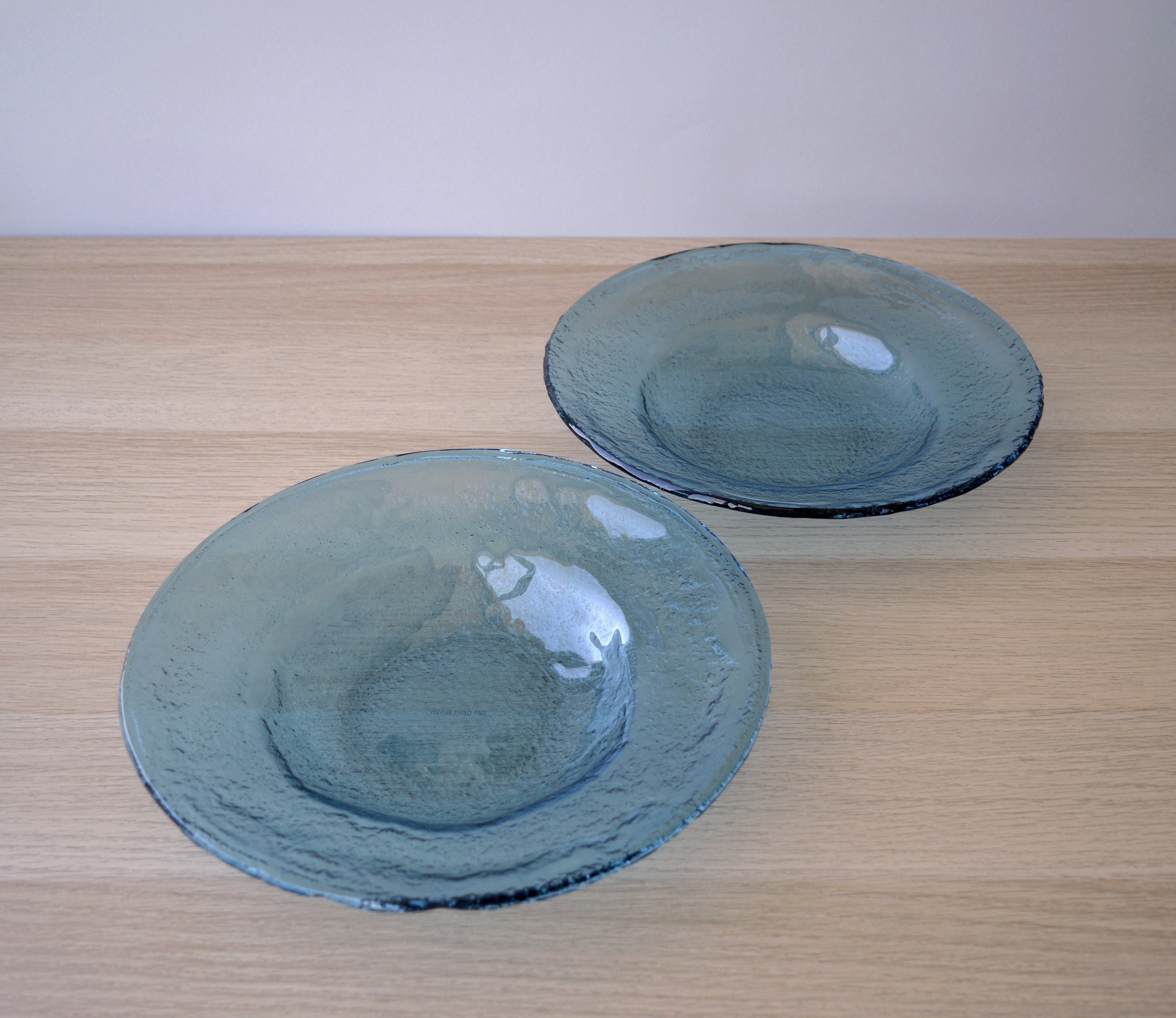 Set of 2 Fused Glass Pasta Bowls M. Set of 2 Glass Salad Etsy