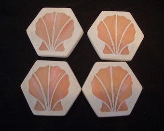 Seashell Stained Glass Coasters