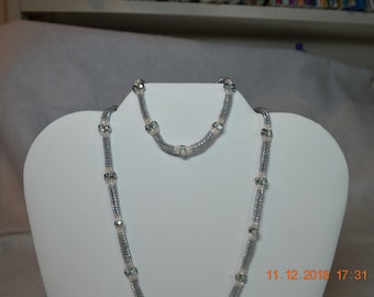 Ndebele Crystal Beaded Necklace and Bracelet Set