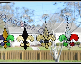 Fleur de Lis Stained Glass Ornaments