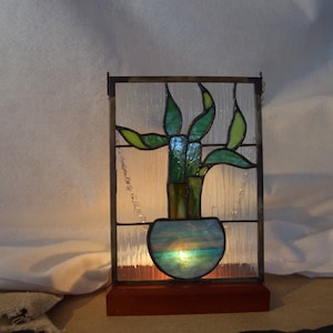 Lucky Bamboo Stained Glass Lamp