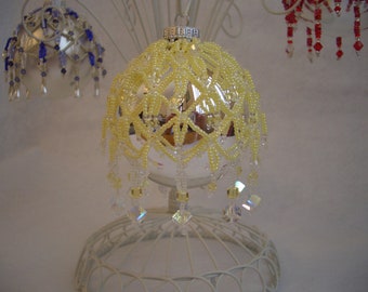 Yellow Swarovski Crystal Beaded Ornament