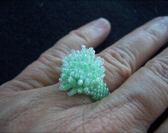 Mint Green Swarovski Crystal Beaded Ring