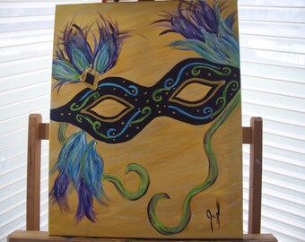 Mardi Gras Mask Acrylic Painting