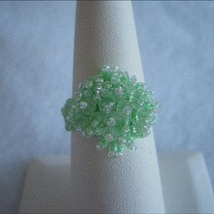 Mint Green Swarovski Crystal Beaded Ring image 2