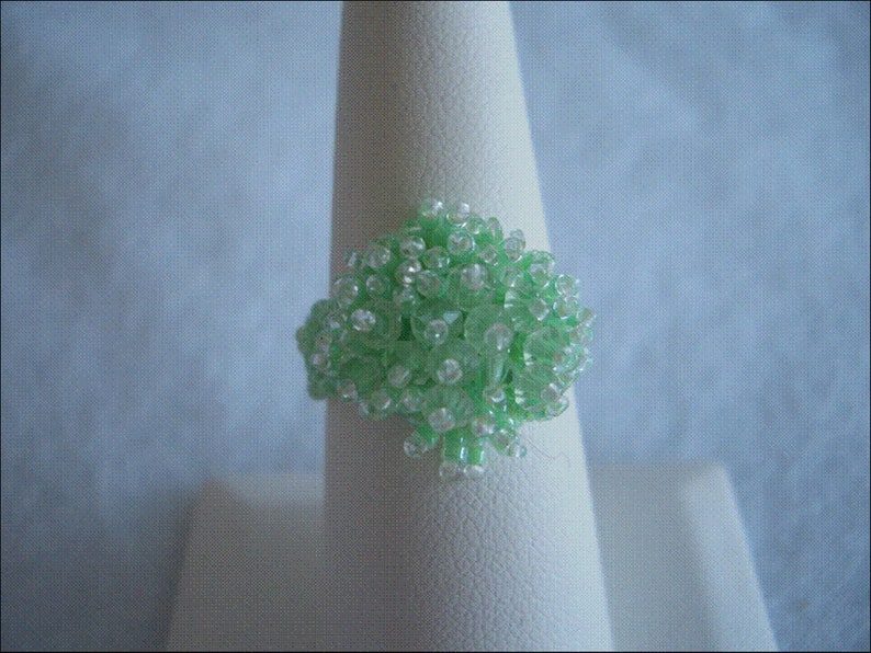 Mint Green Swarovski Crystal Beaded Ring image 2