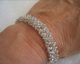 Crystal Herringbone Beaded Bracelet