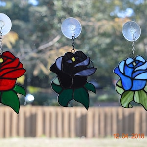 Stained Glass Rose Suncatchers