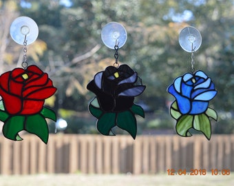 Rose Stained Glass Suncatchers