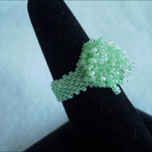 Mint Green Swarovski Crystal Beaded Ring image 3