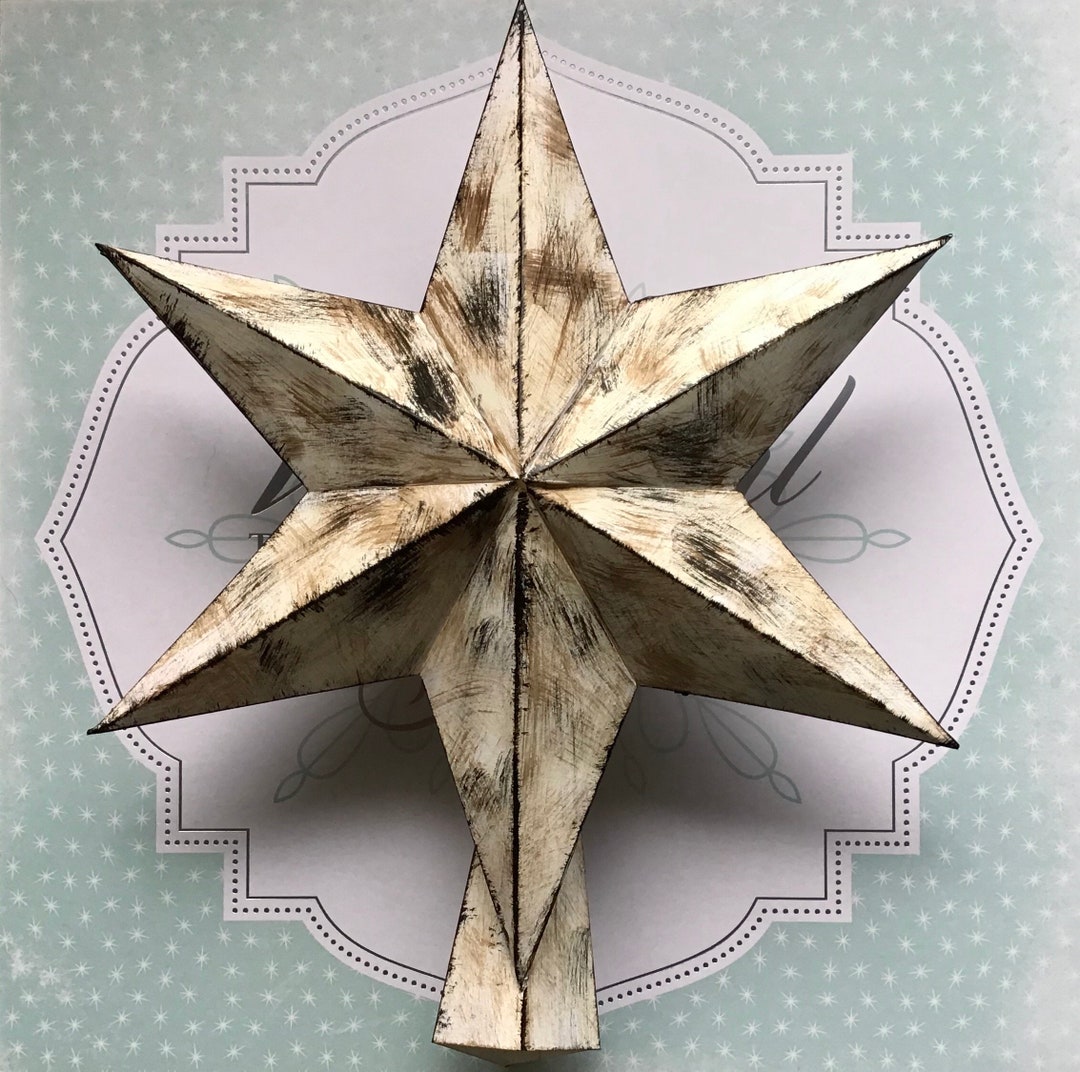 Paper Star Tree Topper. in Rustic White - Etsy