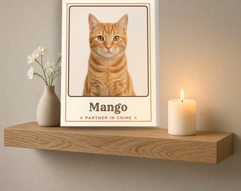 Custom Pet Portrait Canvas from Photo, Personalized Dog Portrait with Name, Dog Mom Christmas Gift