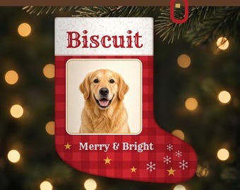Personalized Dog Christmas Stocking with Photo and Name, Custom Pet Stocking, Dog Mom Christmas Gift