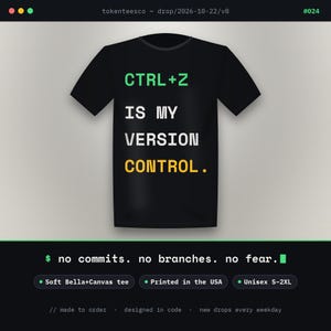Camiseta "Ctrl Z é meu controle de versão", camiseta divertida para programadores, presente para programador, camiseta para desenvolvedor de software, humor sobre programação