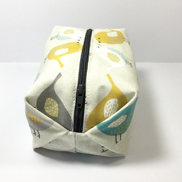 Cosmetic Bird Cotton Bag,Boxed Zipper Pouch,Pencil Case,Make Up Bag,Gadget Bag,Cosmetic Pouch