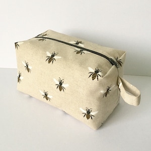 Boxed Bee Make Up Bag/Cosmetic Bag/Travel Bag/Gadget Bag/Pouch/ Pencil Case/Wash Bag