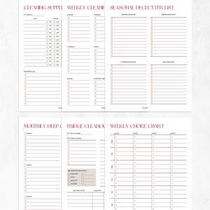 Printed Clean & Declutter Inserts Pack | Planner Inserts