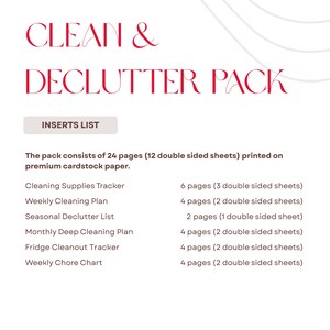 Printed Clean & Declutter Inserts Pack | Planner Inserts Bild 3