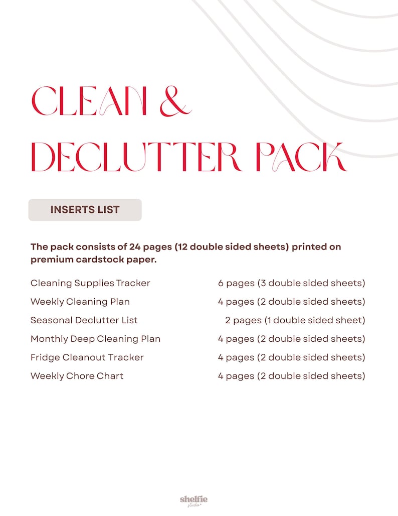 Printed Clean & Declutter Inserts Pack | Planner Inserts Bild 3