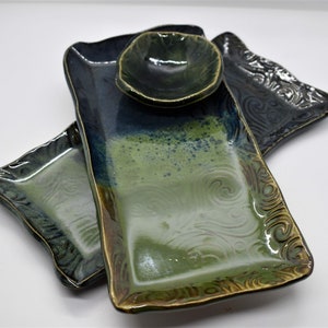 Sushi (Appetizer) Plate Set-Green/blue