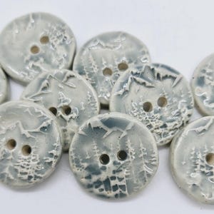 Buttons: Blue Mountain Trees