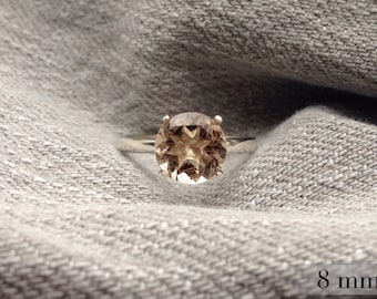 Rutilated Quartz Sterling Silver Ring, Engagement Ring, Bridesmaids Gifts, Promise Ring, Wedding Ring, Copper Rutilated Clear Quartz
