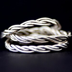 Dainty Stacking Rings Solid Sterling Silver Twisted Wire. image 1