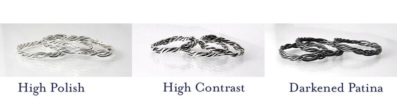 Dainty Stacking Rings Solid Sterling Silver Twisted Wire. image 5