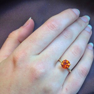 Orange Sapphire and Gold Ring, Engagement Ring, Promise Ring, Wedding Ring image 5
