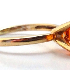 Orange Sapphire and Gold Ring, Engagement Ring, Promise Ring, Wedding Ring image 3