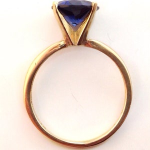 8mm Blue Sapphire and 14k Gold Solitare Ring, Engagement Ring, September Birthstone, Wedding Ring image 3