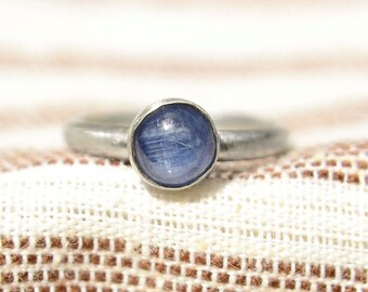 Kyanite Ring, Sterling Silver Stacking Ring with Kyanite Gemstone, Bridesmaid's Gifts