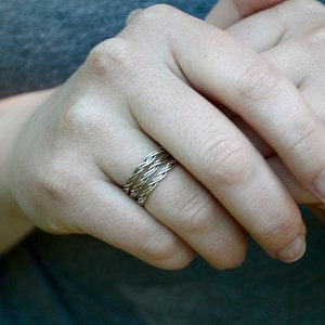 Dainty Stacking Rings Solid Sterling Silver Twisted Wire. image 4
