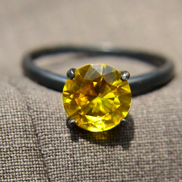 Sterling Silver Ring with Golden Topaz, Golden Topaz Cocktail Ring, November Birthstone, Bridesmaids Gifts