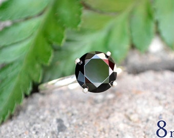 Black Spinel Ring, Black Diamond Alternative, Promise Ring, Wedding Ring Set, Bridesmaids Gifts, Sterling Silver