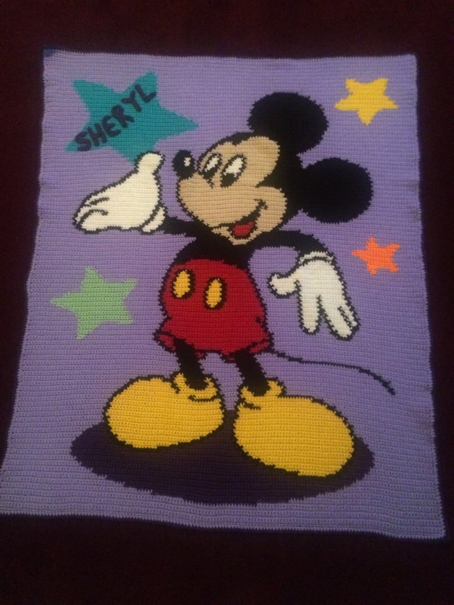 Mickey Mouse Crochet Blanket Etsy